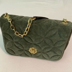 Suede quilted classic flap